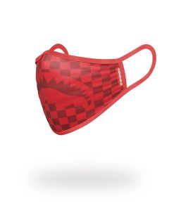 Alternative view of SHARKS IN PARIS (RED) FORM-FITTING MASK