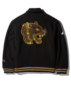A.I.9 AFRICAN INTELLIGENCE GUILDED LEOPARD - SANDFLOWER COLLAB VARSITY JACKET