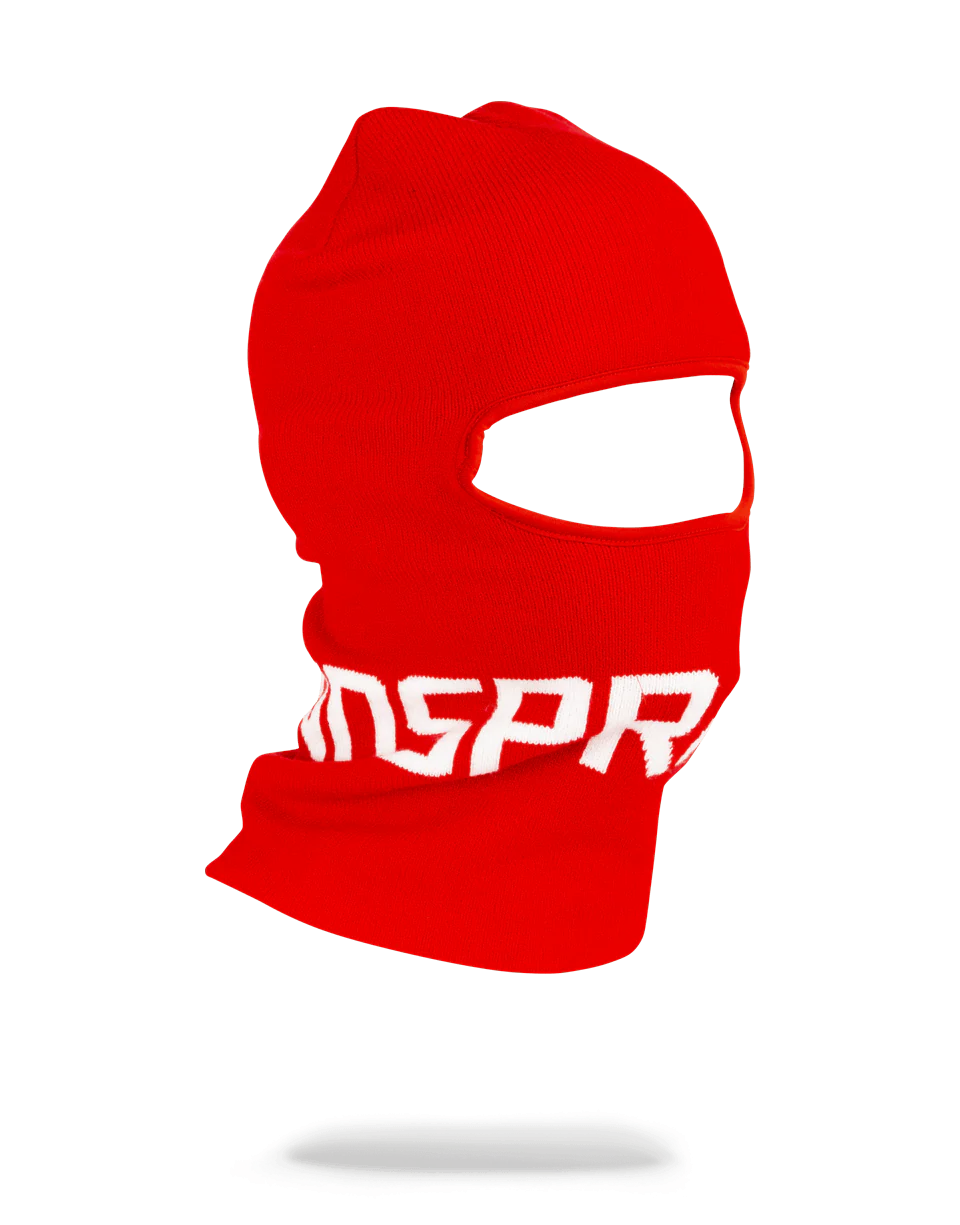 RED SPRAYGROUND LOGO SKI MASK