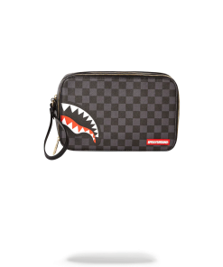 SHARKS IN PARIS (BLACK CHECKERED EDITION) TOILETRY AKA MONEY BAGS