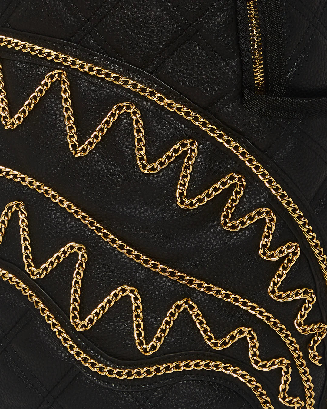 NOIR QUILT GOLD CHAIN SHARK BACKPACK (DLXV) - Image 12