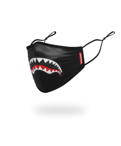Alternative view of ADULT SHARK LOGO (BLACK) FORM-FITTING FACE MASK