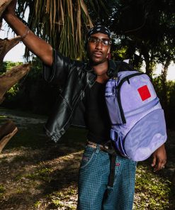 Alternative view of NOOO WAY!!! A REVERSIBLE BACKPACK - PURPLE VELOUR TO OG SHARKS IN PARIS BACKPACK