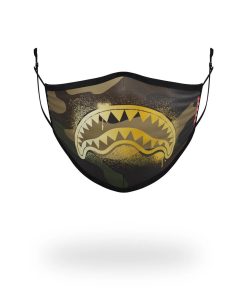 ADULT CAMO GOLD SHARK FORM FITTING FACE MASK
