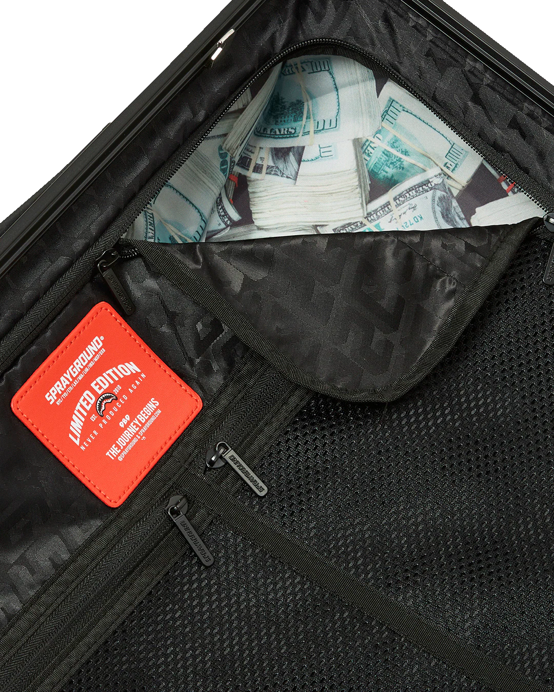 THE JOURNEY BEGINS SHARKITECTURE CARRY-ON LUGGAGE BLACK WITH EXTRA STICKERS - Image 16