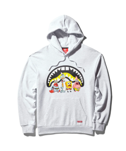 SPONGEBOB CREW SHARK HOODIE (LIGHT GREY)