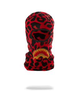 RED LEOPARD GOLD SHARK MOUTH SKI MASK