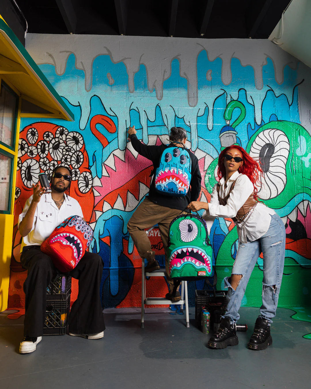 JORGE RODRIGUEZ THE ARTIST COLLAB DRIPS SHARKS BACKPACK - Image 5
