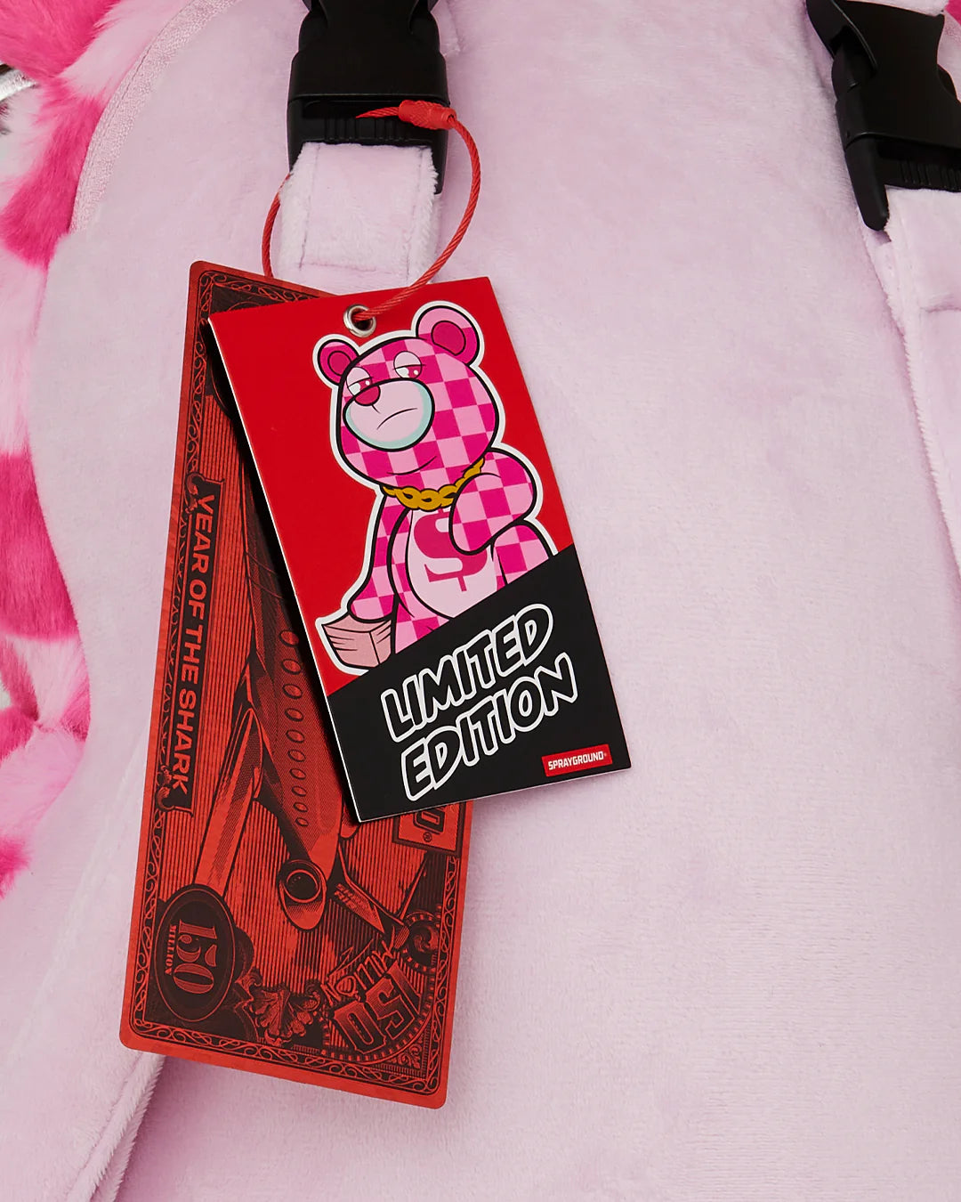FURZILLA SHARK (PINK CHECK) MONEYBEAR BACKPACK - Image 12