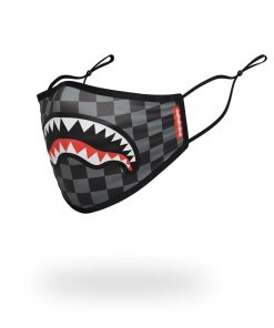Alternative view of ADULT SHARKS IN PARIS (GREY) FORM FITTING FACE MASK