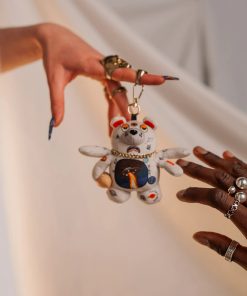 Alternative view of SPACED OUT BEAR KEYCHAIN