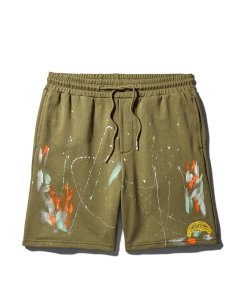 PAINT SPLAT KNIT SHORTS (GREEN)