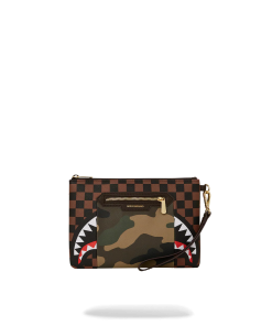 EXTERIOR GOLD ZIP POCKET SHARKS IN PARIS CROSSOVER CLUTCH