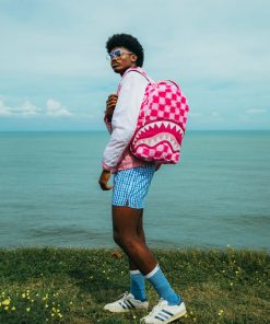 Alternative view of FURZILLA SHARK (PINK CHECK) BACKPACK