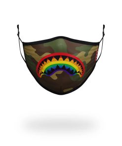 ADULT RAINBOW SHARK FORM FITTING FACE MASK