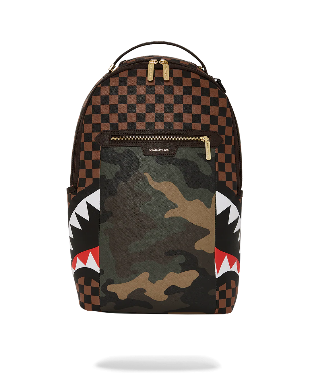EXTERIOR GOLD ZIP POCKET SHARKS IN PARIS BACKPACK (DLXV)