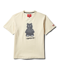 SHORT SLEEVE GRAPHIC MONEY BEAR T-SHIRT (APRICOT)