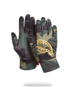 GOLD STENCIL CAMO GLOVES