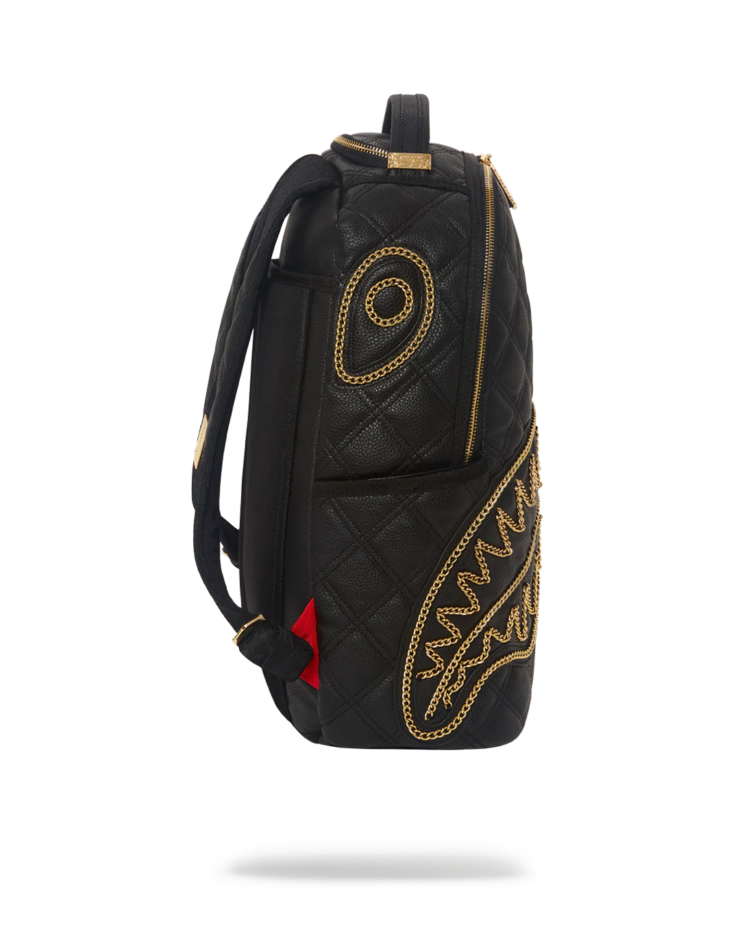 NOIR QUILT GOLD CHAIN SHARK BACKPACK (DLXV) - Image 4