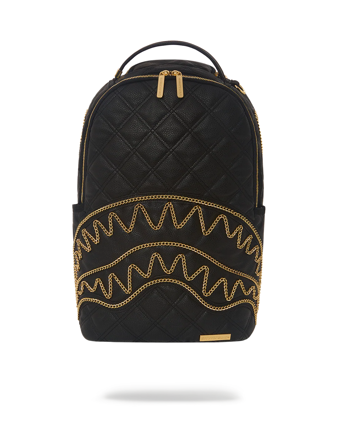 NOIR QUILT GOLD CHAIN SHARK BACKPACK (DLXV)