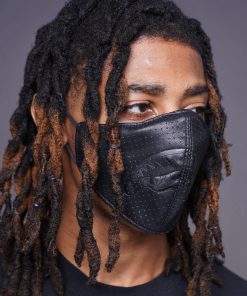 Alternative view of MIDNIGHT SHARK VEGAN LEATHER FACEMASK