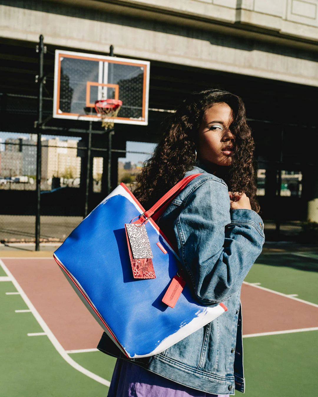 KEITH HARING THE BIG BLUE PURSE ART TOTE - Image 2