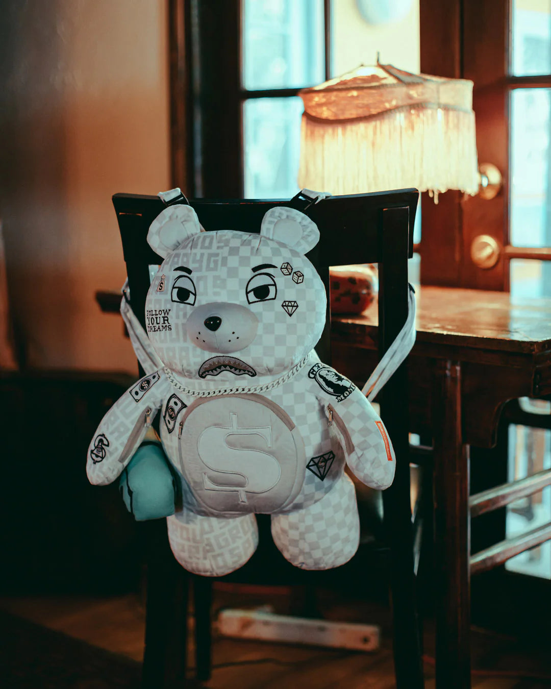 SPLIT THE CHECK (PEARL) MONEYBEAR TEDDYBEAR BACKPACK - Image 9