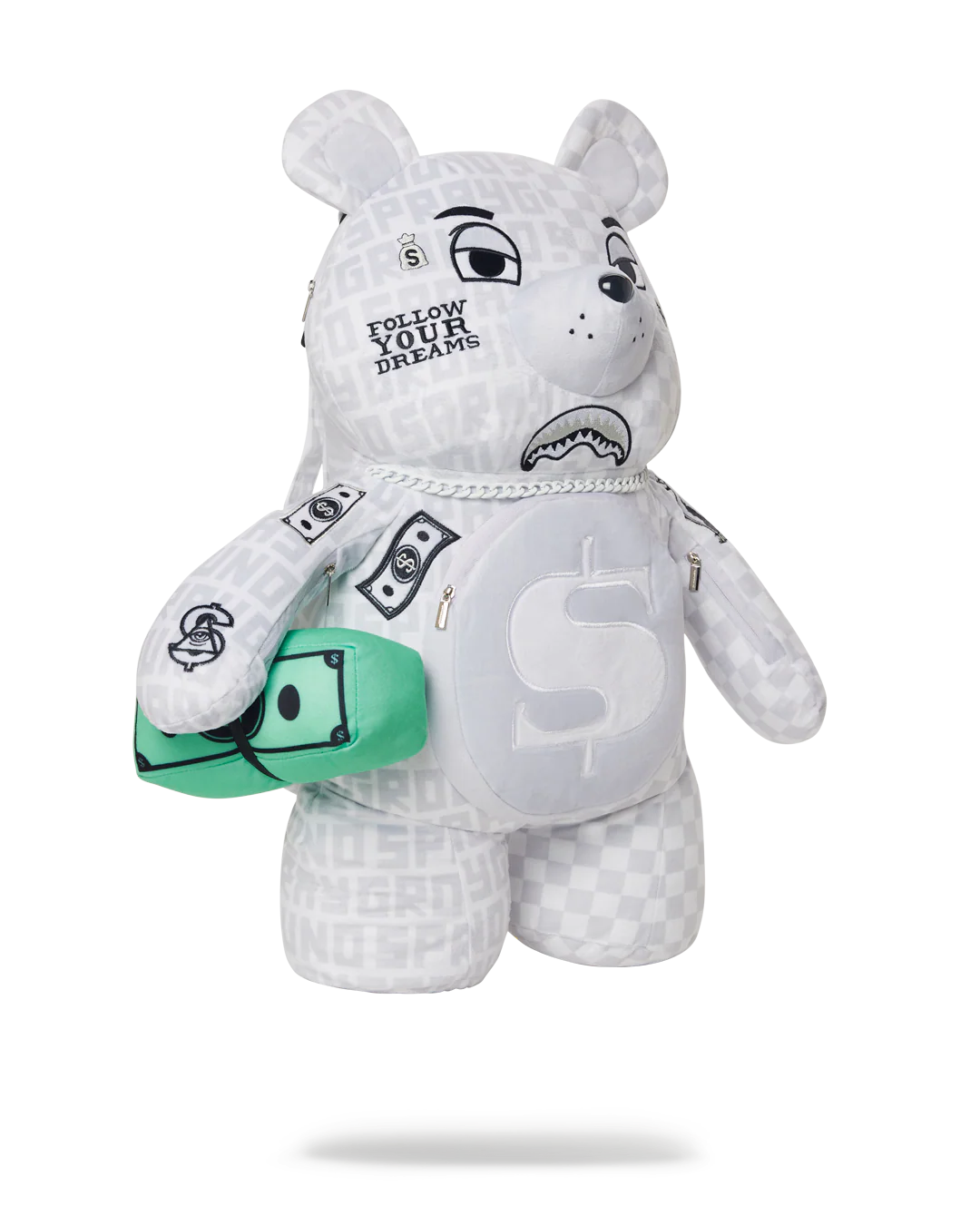SPLIT THE CHECK (PEARL) MONEYBEAR TEDDYBEAR BACKPACK - Image 3