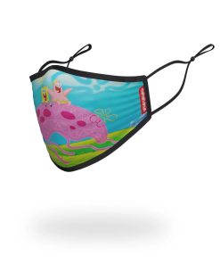 Alternative view of ADULT SPONGEBOB JELLY SHARK FORM FITTING FACE-COVERING