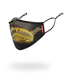 Alternative view of ADULT CAMO GOLD SHARK FORM FITTING FACE MASK