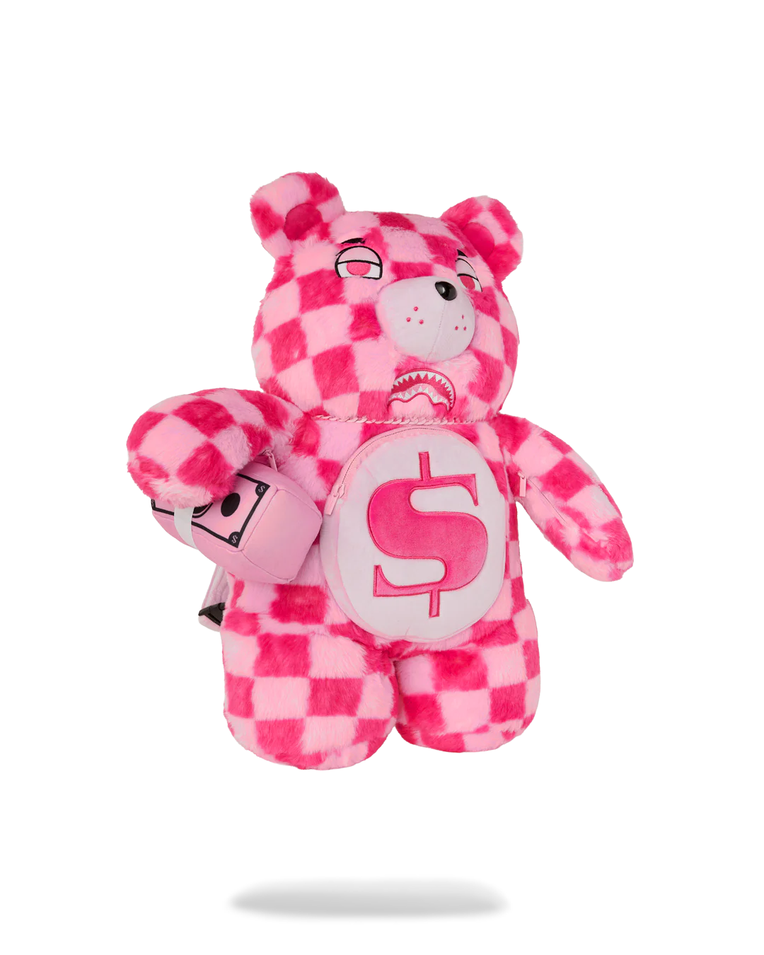 FURZILLA SHARK (PINK CHECK) MONEYBEAR BACKPACK - Image 5