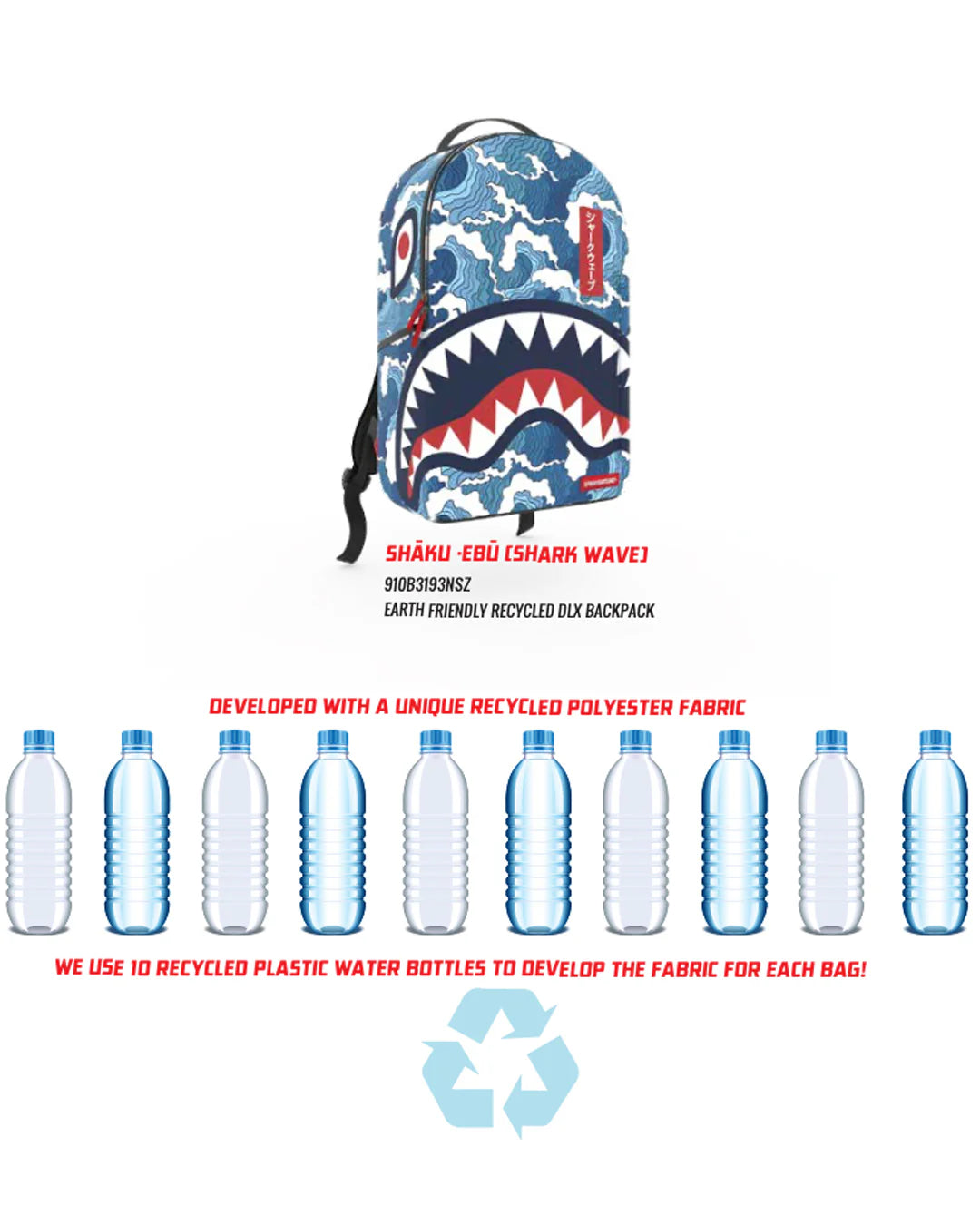 THE SHARK WAVE (made from 100% recycled plastic bottles from the ocean) - Image 10