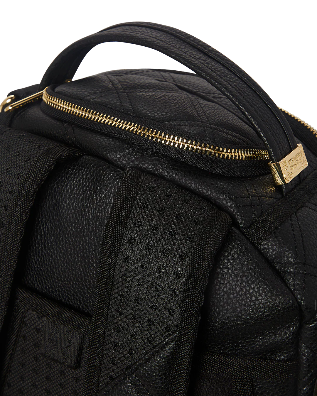 NOIR QUILT GOLD CHAIN SHARK BACKPACK (DLXV) - Image 10