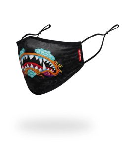 Alternative view of ADULT DRAGON SHARK FORM FITTING FACE MASK