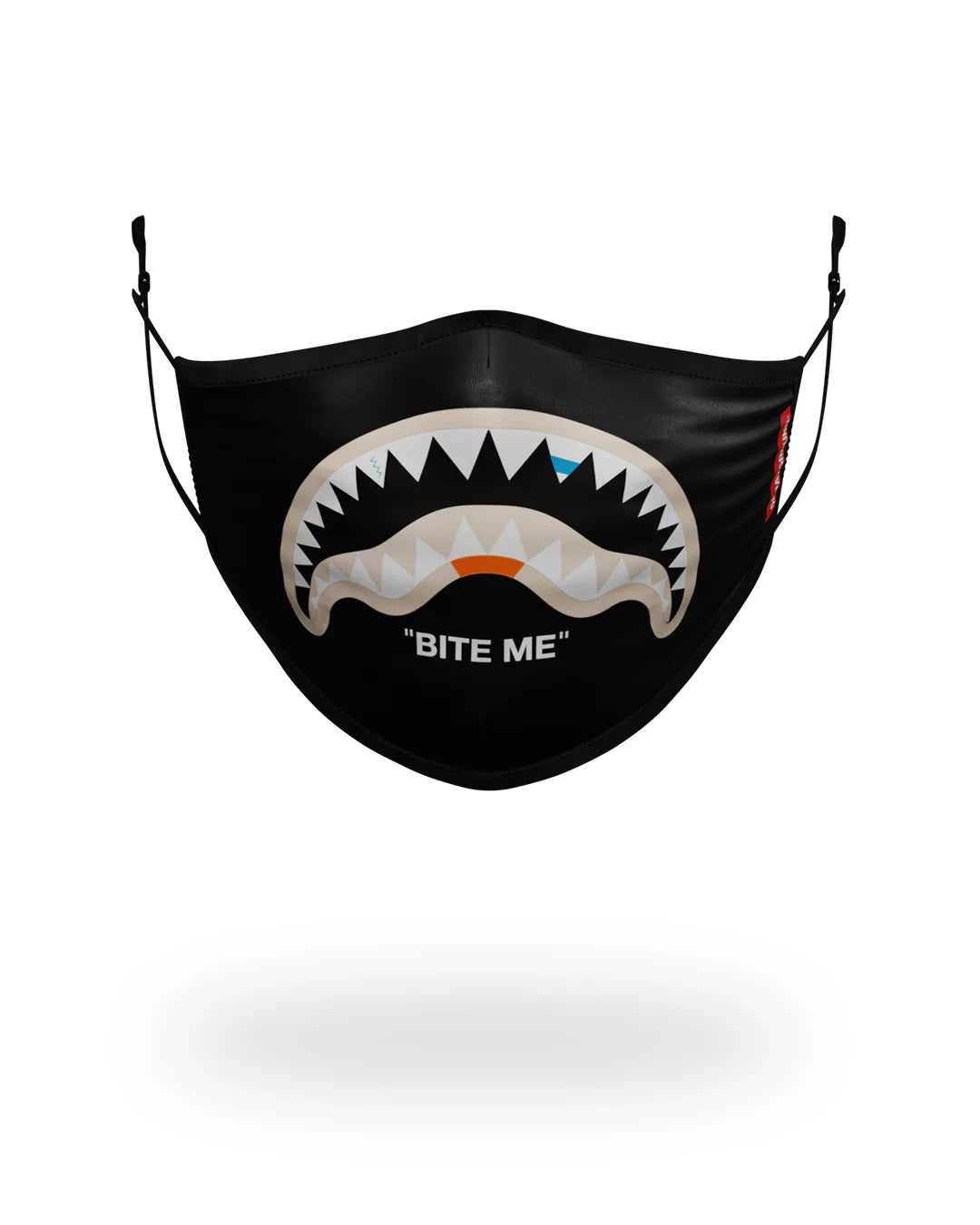 BITE ME SHARK (BLK) POLYESTER FACE MASK