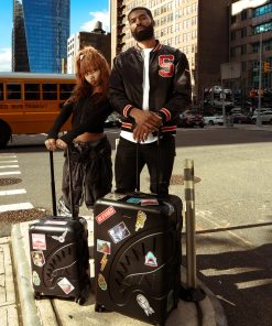 Alternative view of THE JOURNEY BEGINS SHARKITECTURE CARRY-ON LUGGAGE BLACK WITH EXTRA STICKERS