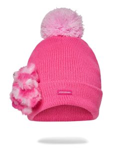 PINK LIL BEAR PUFF BEANIE