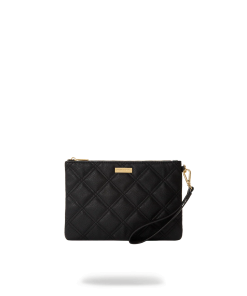NOIR QUILT GOLD CHAIN SHARK CROSSOVER CLUTCH