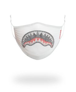 TRINITY DIAMOND SHARK (WHT) POLYESTER FACE MASK