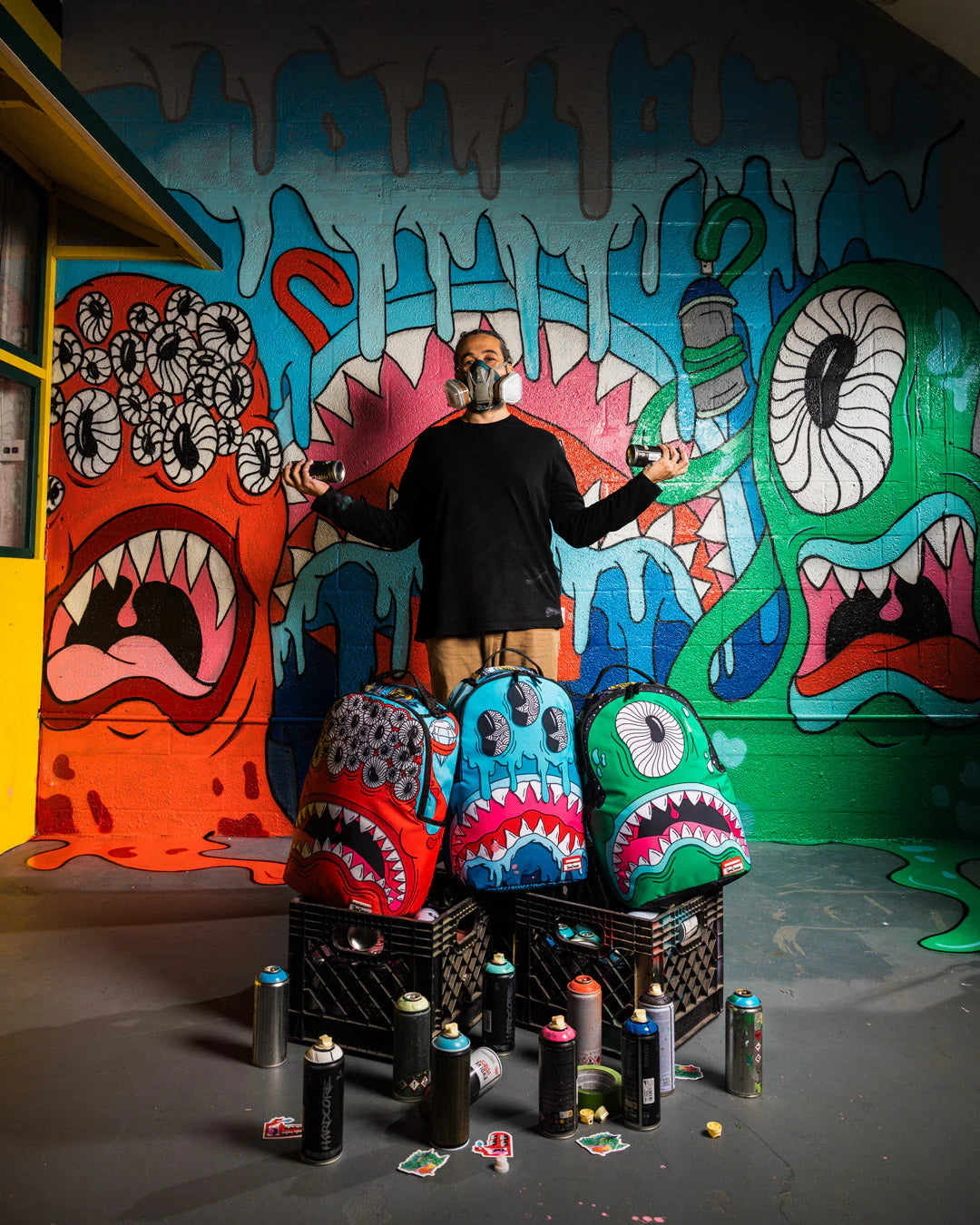 JORGE RODRIGUEZ THE ARTIST COLLAB DRIPS SHARKS BACKPACK - Image 3