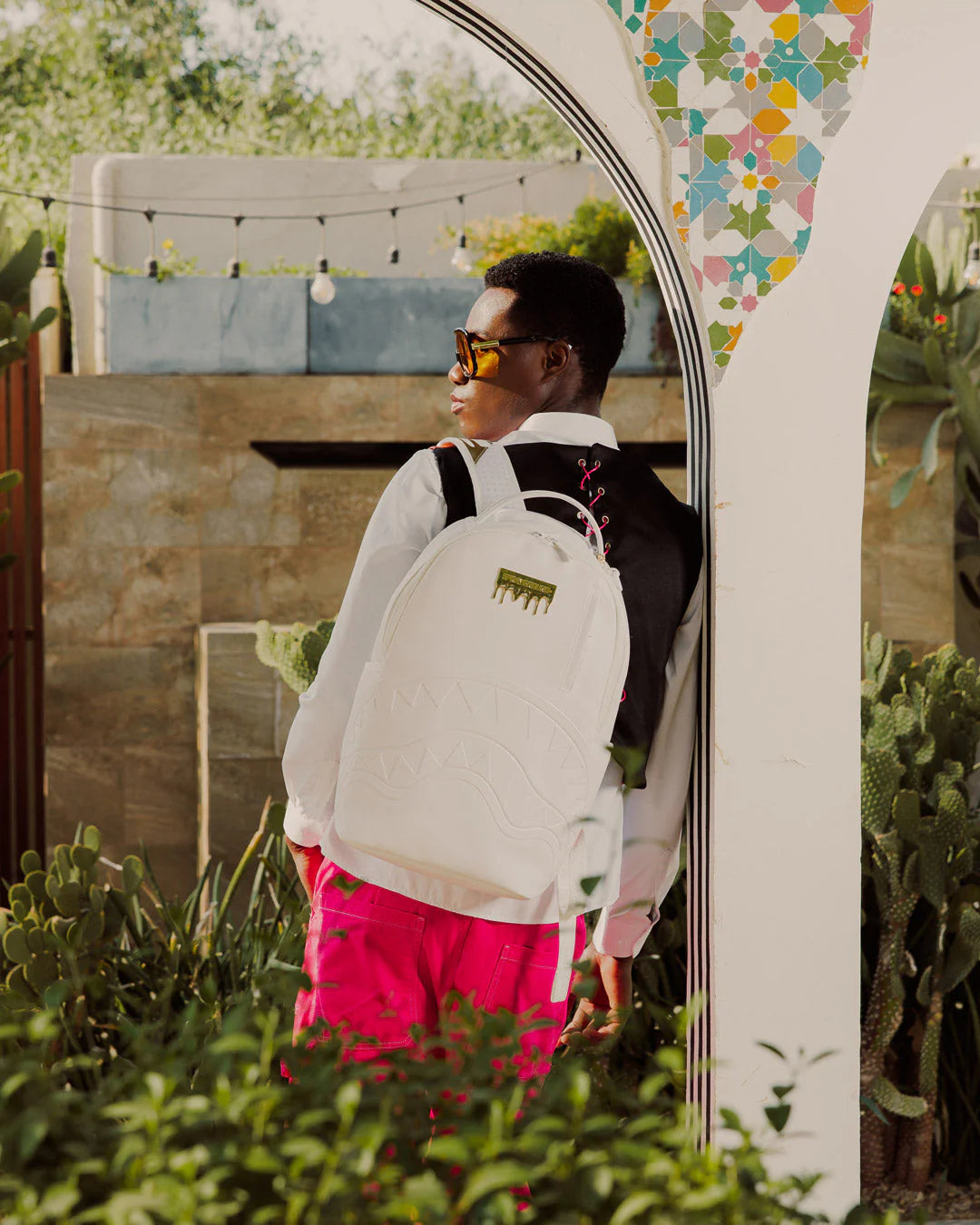 GOLD BRICK LUXE WHITE BACKPACK - Image 6